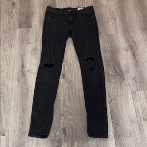 rag & bone grey distressed skinny jeans